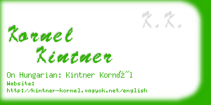 kornel kintner business card